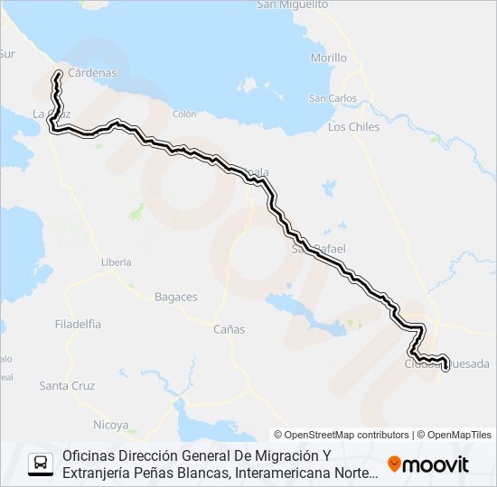 CIUDAD QUESADA  -  PEÑAS BLANCAS bus Line Map