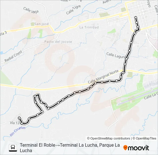 ALAJUELA - EL ROBLE Bus Line Map