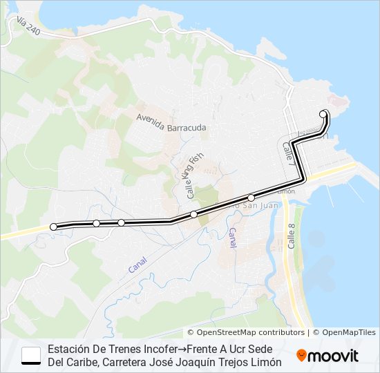 LIMON - HOSPITAL - UNIVERSIDAD bus Line Map