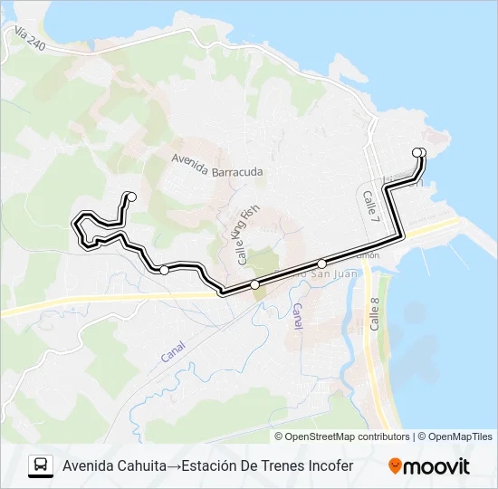 LIMON - PUEBLO NUEVO - LAS BRISAS Bus Line Map