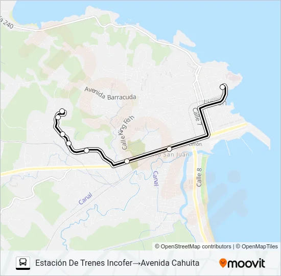 LIMON - PUEBLO NUEVO - LAS BRISAS Bus Line Map
