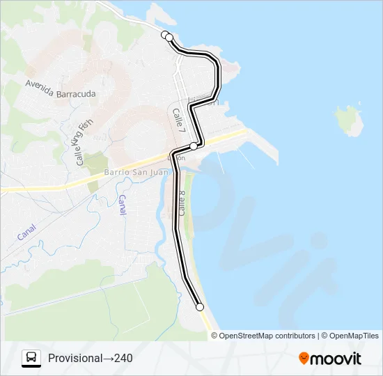 LIMON - Bº CRISTOBAL COLON - Bº LA TRINIDAD Bus Line Map