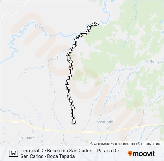 Mapa de PITAL - BOCA TAPADA - BOCA DEL RÍO SAN CARLOS de autobús