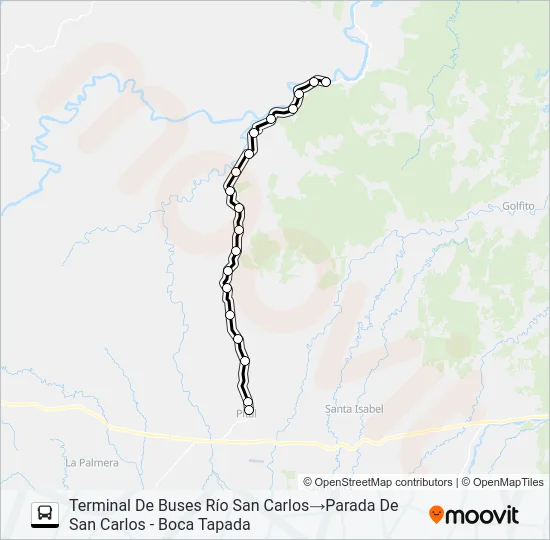 PITAL - BOCA TAPADA - BOCA DEL RÍO SAN CARLOS Bus Line Map