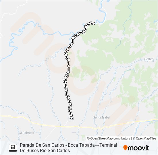 PITAL - BOCA TAPADA - BOCA DEL RÍO SAN CARLOS bus Line Map