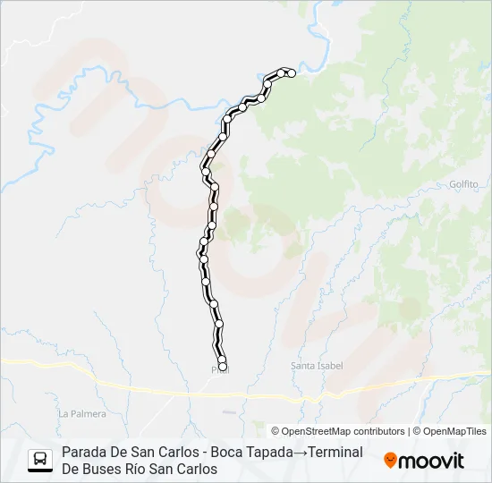 PITAL - BOCA TAPADA - BOCA DEL RÍO SAN CARLOS Bus Line Map