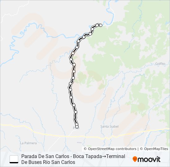 Mapa de PITAL - BOCA TAPADA - BOCA DEL RÍO SAN CARLOS de autobús