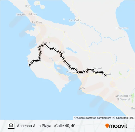 SAN JOSE - PLAYA JUNQUILLAL  Line Map