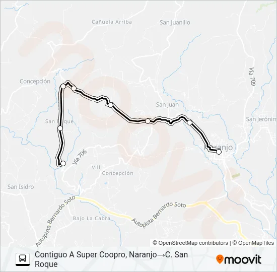 NARANJO - SAN ROQUE Bus Line Map