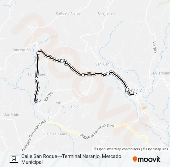 NARANJO - SAN ROQUE Bus Line Map