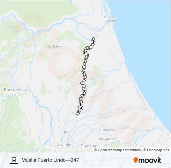 CARIARI - PUERTO LINDO Bus Line Map