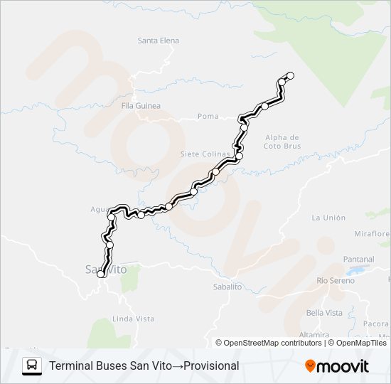 SAN VITO - EL ROBLE Bus Line Map