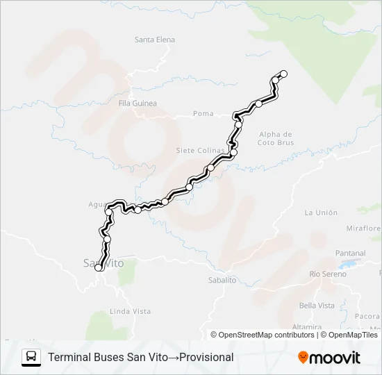 SAN VITO - EL ROBLE Bus Line Map
