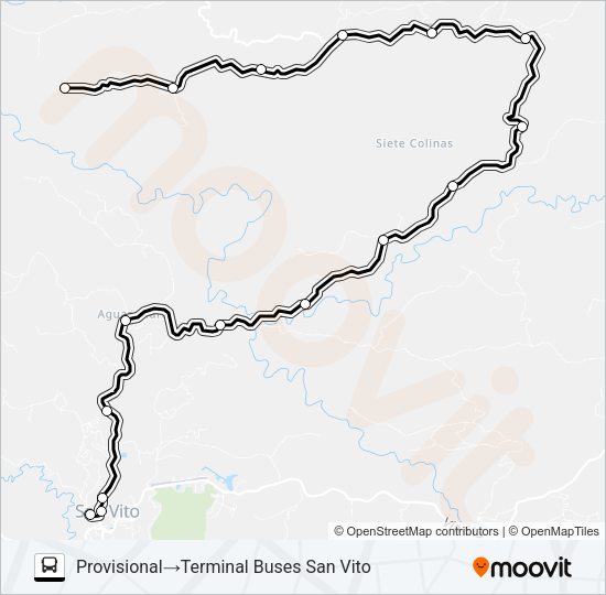 Mapa de SAN VITO - FILA PINAR de autobús