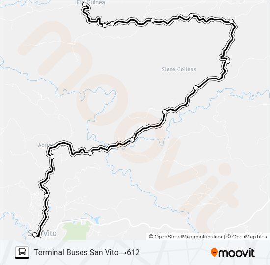 Mapa de SAN VITO - FILA GUINEA de autobús