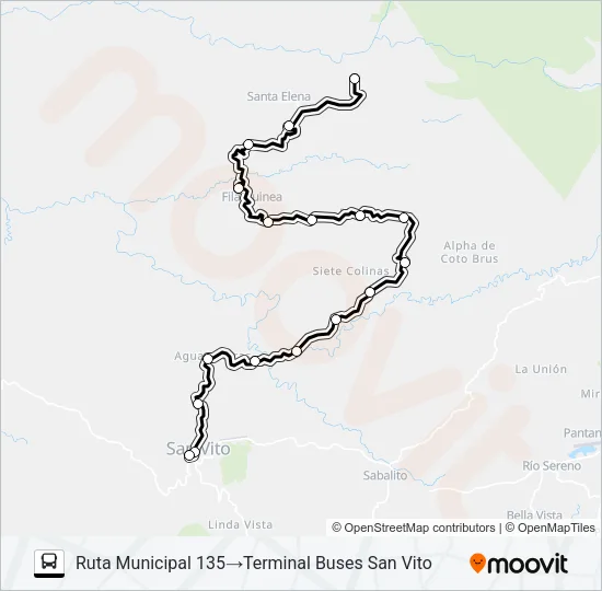 SAN VITO - FILA DE TIGRE Bus Line Map