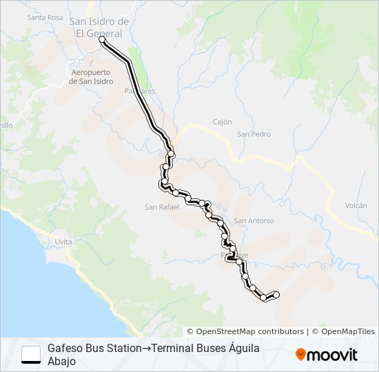 Mapa de SAN ISIDRO - EL AGUILA de autobús