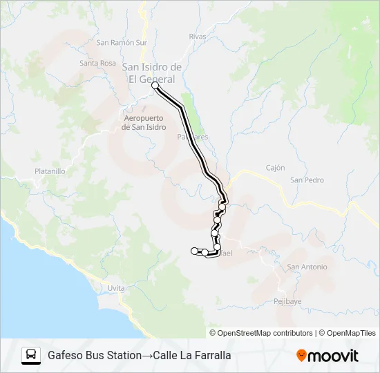 SAN ISIDRO - EL SOCORRO Bus Line Map