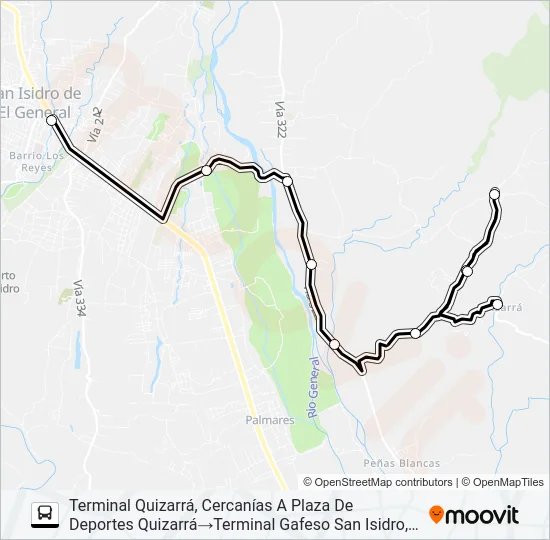 SAN ISIDRO - HERMOZA - QUIZARRA Bus Line Map