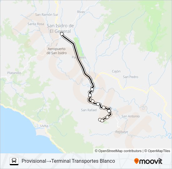 Mapa de SAN ISIDRO - LAS MESAS - BOLIVIA de autobús