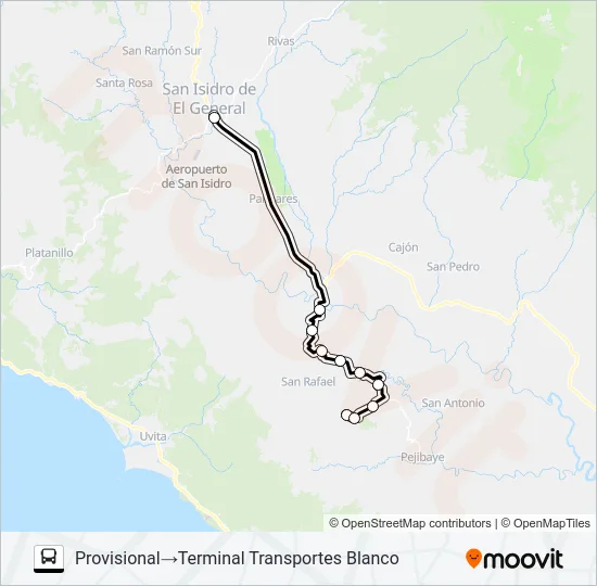 SAN ISIDRO - LAS MESAS - BOLIVIA Bus Line Map