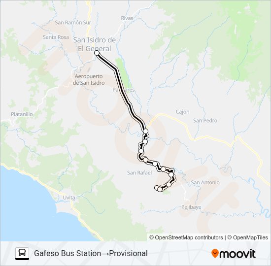 Mapa de SAN ISIDRO - LAS MESAS - BOLIVIA de autobús