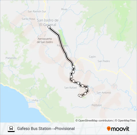 SAN ISIDRO - LAS MESAS - BOLIVIA Bus Line Map