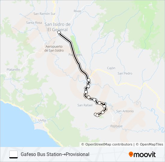 Mapa de SAN ISIDRO - LAS MESAS - BOLIVIA de autobús