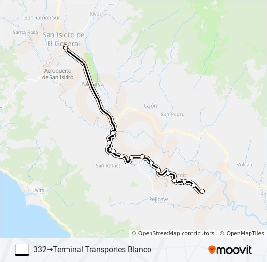 san isidro san antonio china kicha Route: Schedules, Stops & Maps -  332‎→Terminal Transportes Blanco (Updated)