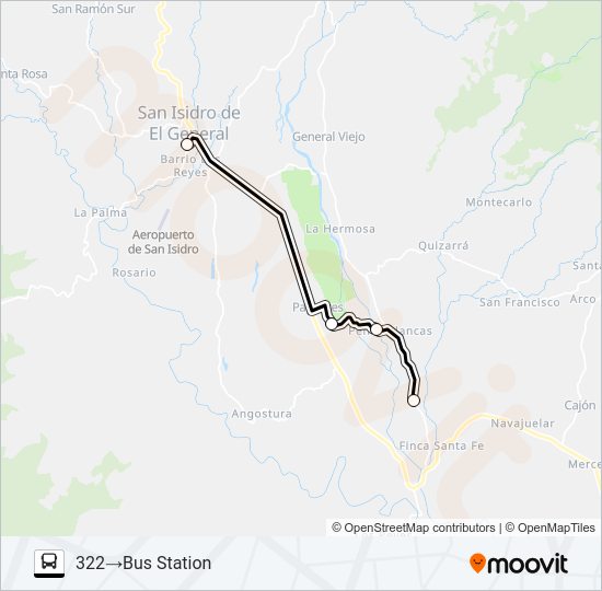 SAN ISIDRO -  LA LINDA - GENERAL VIEJO - MIRAFLORES Bus Line Map