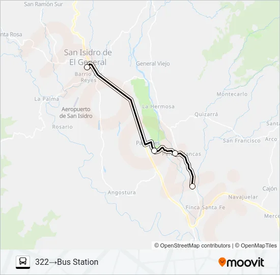 SAN ISIDRO -  LA LINDA - GENERAL VIEJO - MIRAFLORES Bus Line Map