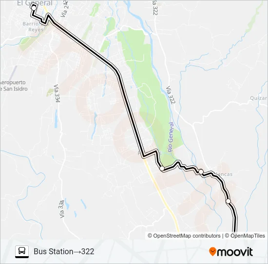 SAN ISIDRO -  LA LINDA - GENERAL VIEJO - MIRAFLORES Bus Line Map
