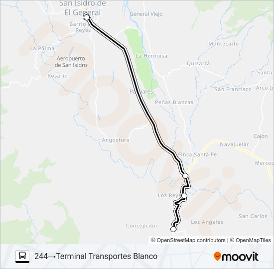 Mapa de SAN ISIDRO  -  CRISTO REY -  SAN CARLOS  -  SAN PABLO de autobús
