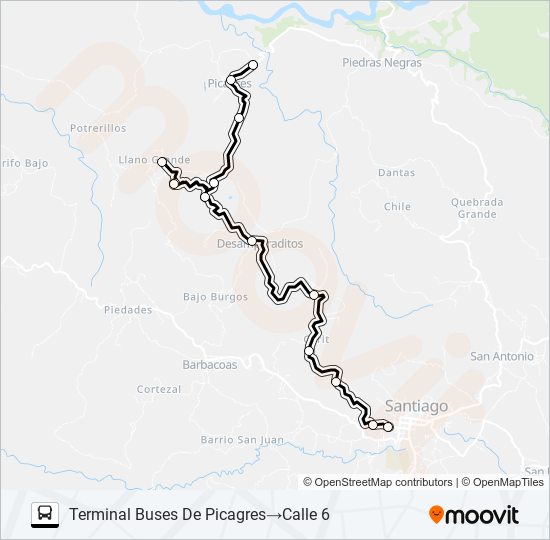 PURISCAL - EL LLANO - PICAGRES bus Line Map