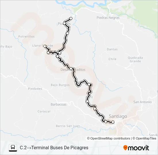 PURISCAL - EL LLANO - PICAGRES Bus Line Map