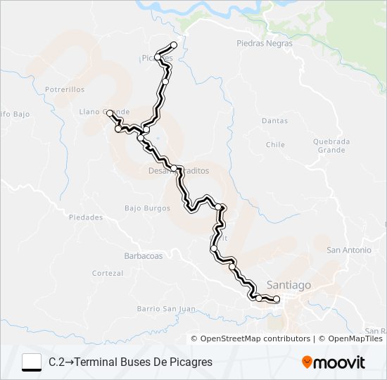 Mapa de PURISCAL - EL LLANO - PICAGRES de autobús