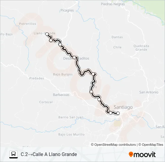 PURISCAL - EL LLANO - PICAGRES Bus Line Map