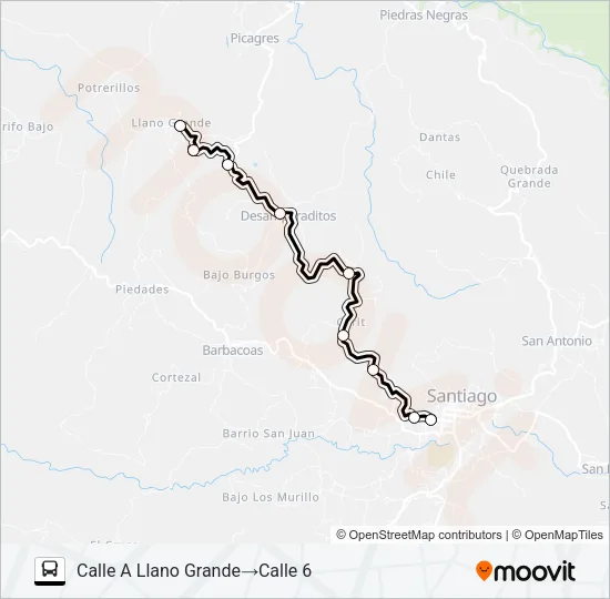 PURISCAL - EL LLANO - PICAGRES Bus Line Map