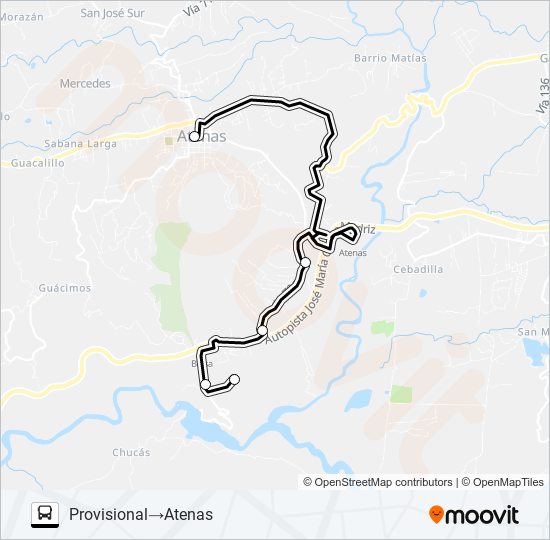 ATENAS - BALSA bus Line Map