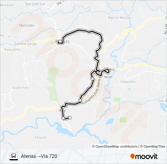 ATENAS - BALSA Bus Line Map