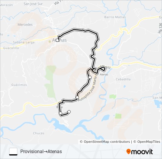 ATENAS - BALSA bus Line Map