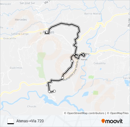 ATENAS - BALSA bus Line Map