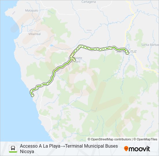 Mapa de SANTA CRUZ - JUNQUILLAL de autobús
