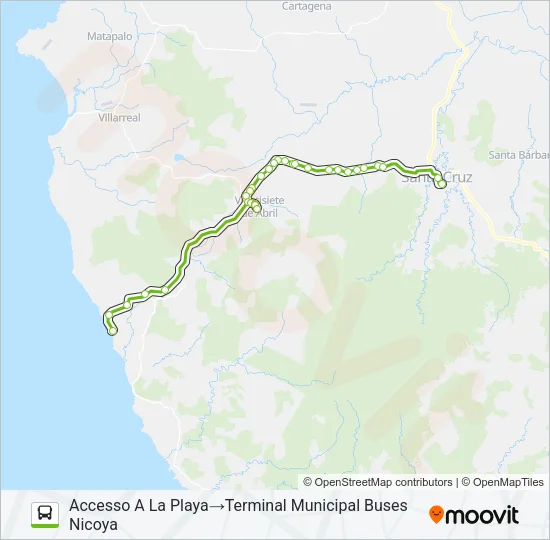 SANTA CRUZ - JUNQUILLAL Bus Line Map