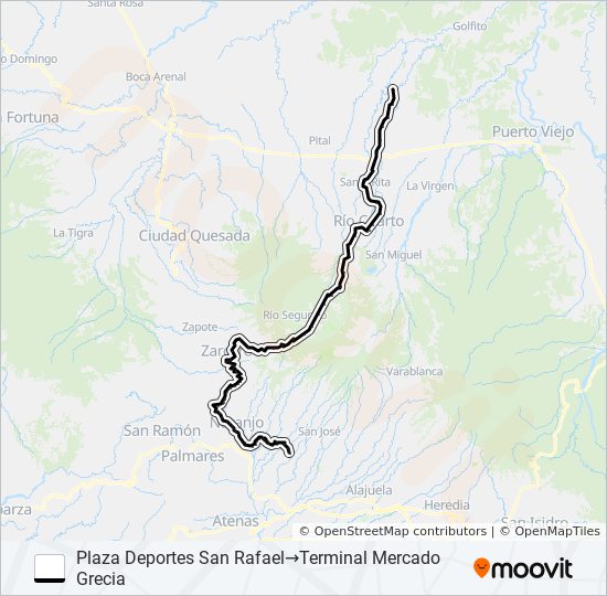 GRECIA - SANTA ISABEL DE RÍO CUARTO bus Line Map
