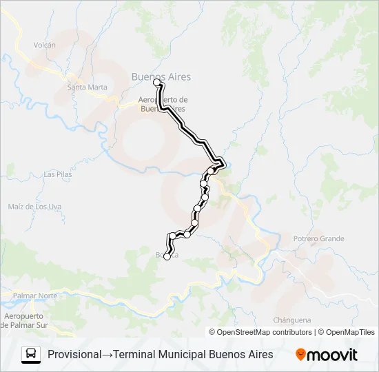 BUENOS AIRES - BORUCA Bus Line Map