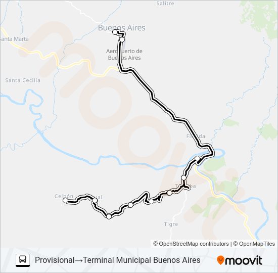 Mapa de BUENOS AIRES - CEIBÓN de autobús