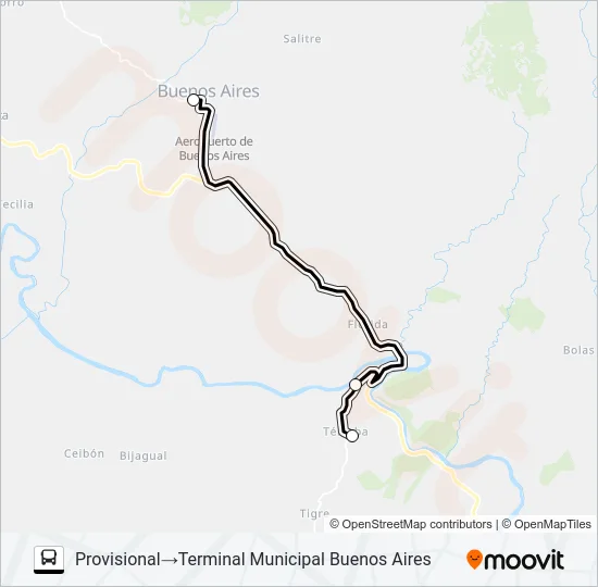 BUENOS AIRES - TERRABA Bus Line Map