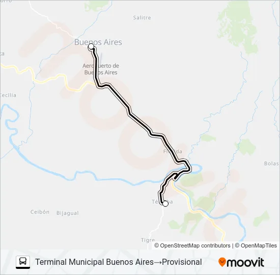 BUENOS AIRES - TERRABA Bus Line Map