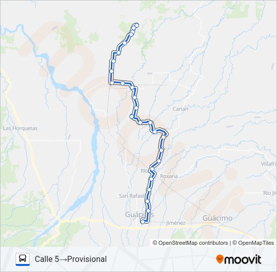 Mapa de GUAPILES - ZOTA de autobús